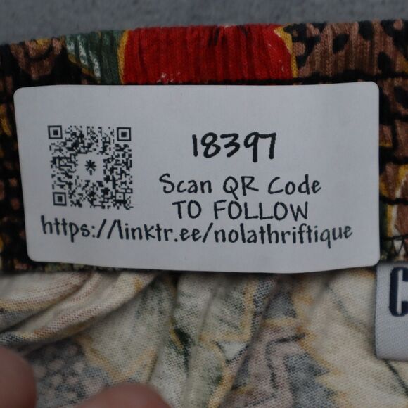 Capacity Shorts Womens M Multicolor Floral Elastic Waist High Rise Culotte - Picture 14 of 14